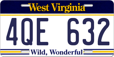 WV license plate 4QE632