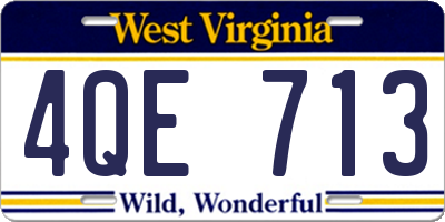 WV license plate 4QE713