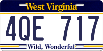 WV license plate 4QE717