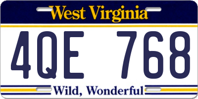 WV license plate 4QE768