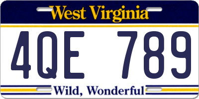 WV license plate 4QE789