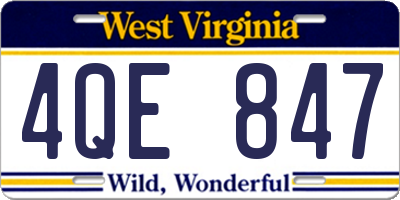 WV license plate 4QE847
