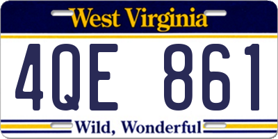 WV license plate 4QE861