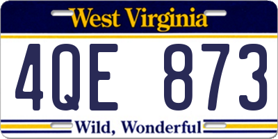 WV license plate 4QE873