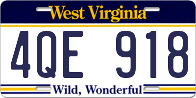 WV license plate 4QE918