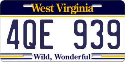 WV license plate 4QE939