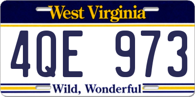 WV license plate 4QE973
