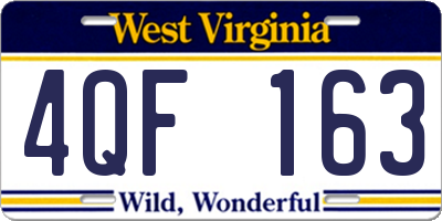 WV license plate 4QF163