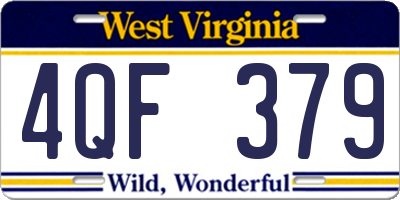 WV license plate 4QF379