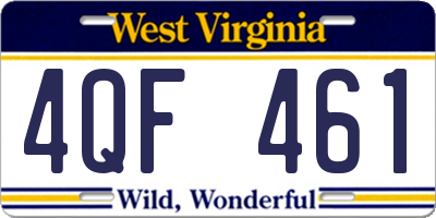 WV license plate 4QF461