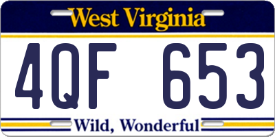 WV license plate 4QF653