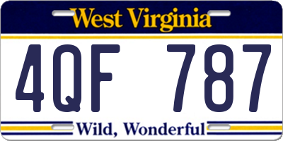WV license plate 4QF787