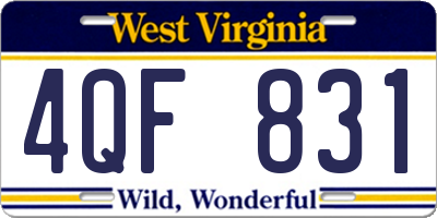 WV license plate 4QF831