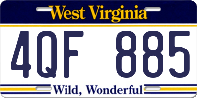 WV license plate 4QF885