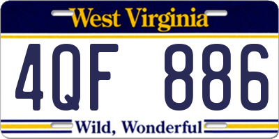 WV license plate 4QF886