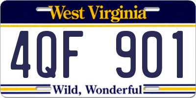 WV license plate 4QF901