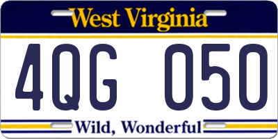 WV license plate 4QG050