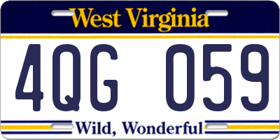 WV license plate 4QG059