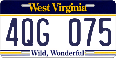 WV license plate 4QG075
