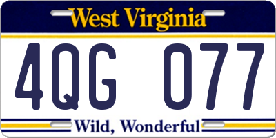 WV license plate 4QG077