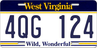WV license plate 4QG124