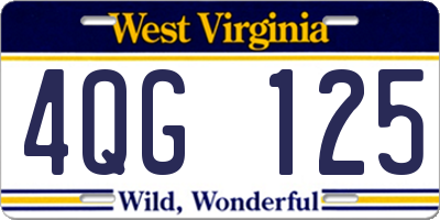 WV license plate 4QG125