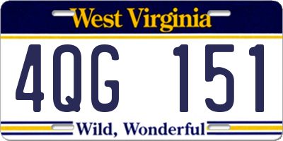 WV license plate 4QG151