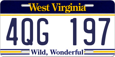 WV license plate 4QG197