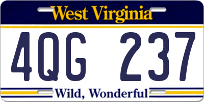 WV license plate 4QG237