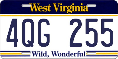 WV license plate 4QG255