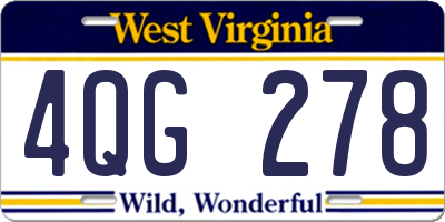 WV license plate 4QG278