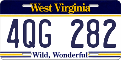 WV license plate 4QG282
