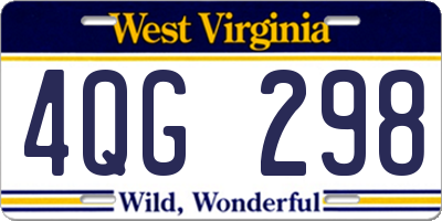 WV license plate 4QG298