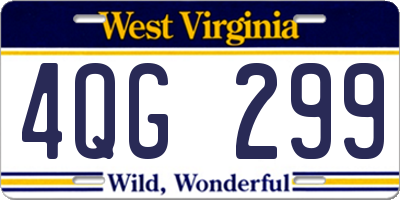 WV license plate 4QG299
