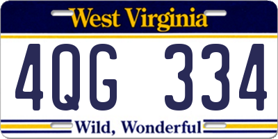 WV license plate 4QG334