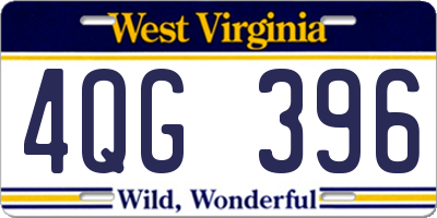 WV license plate 4QG396