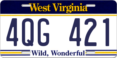 WV license plate 4QG421