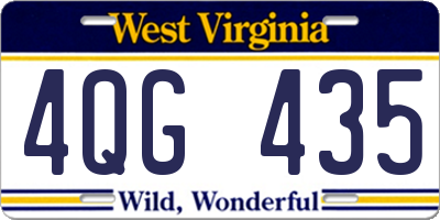 WV license plate 4QG435