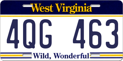WV license plate 4QG463