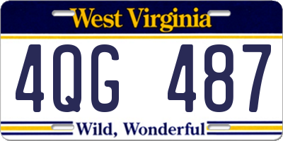 WV license plate 4QG487
