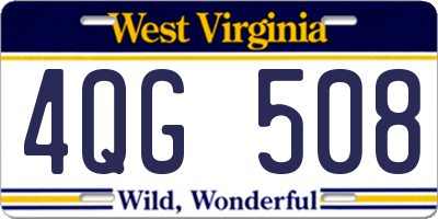 WV license plate 4QG508