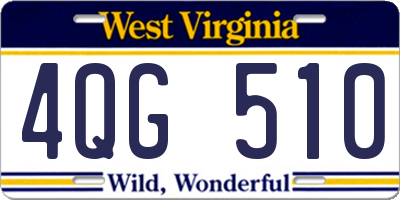 WV license plate 4QG510