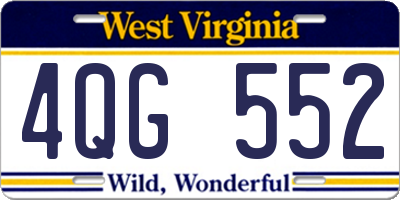 WV license plate 4QG552