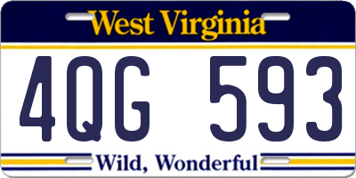 WV license plate 4QG593