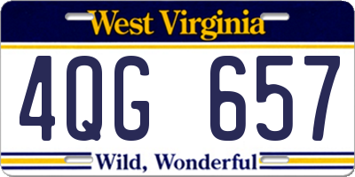 WV license plate 4QG657
