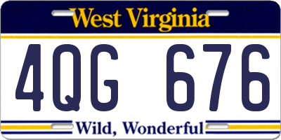 WV license plate 4QG676
