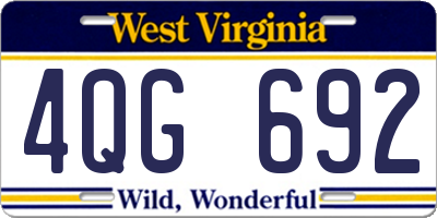 WV license plate 4QG692