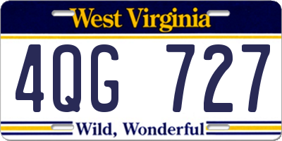 WV license plate 4QG727