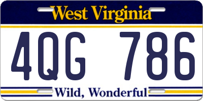 WV license plate 4QG786