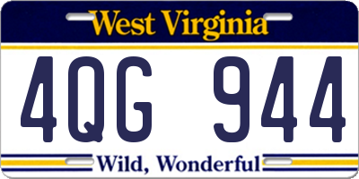 WV license plate 4QG944